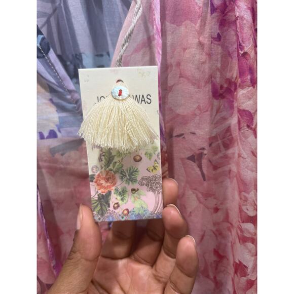 NWT Johnny Was Etta Floral Cotton-Silk Mini Dress Sz L - Picture 6 of 14